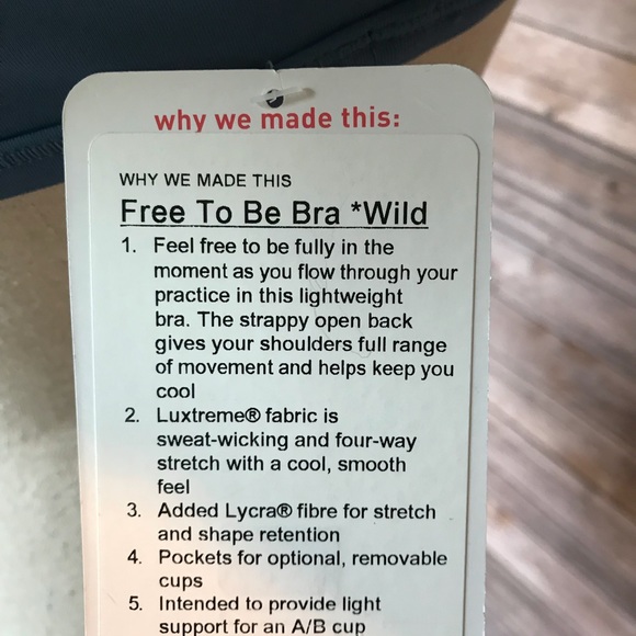 NWT ILLN LULULEMON FREE TO BE BRA WILD BLUE - Picture 4 of 7